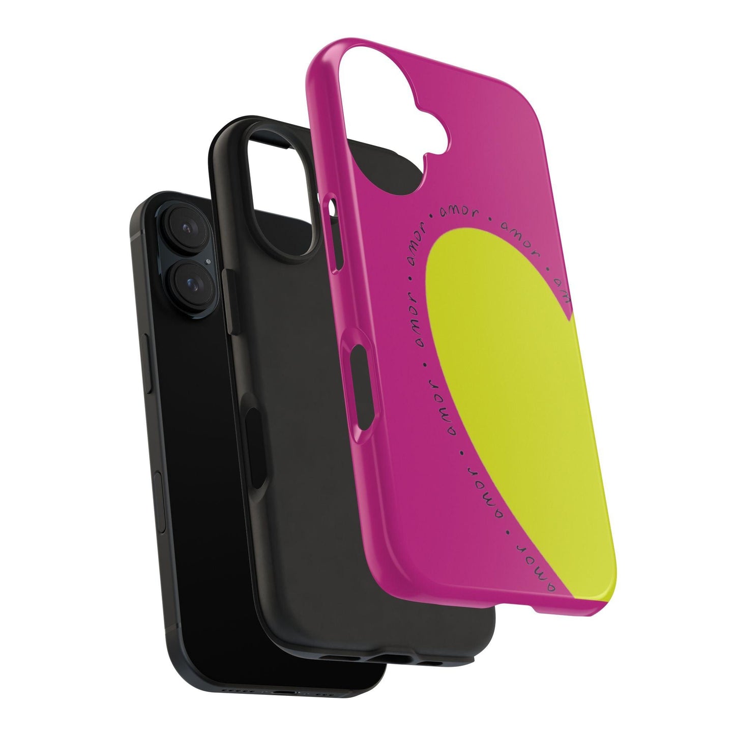 Amor Neon Heart Tough iPhone Cases