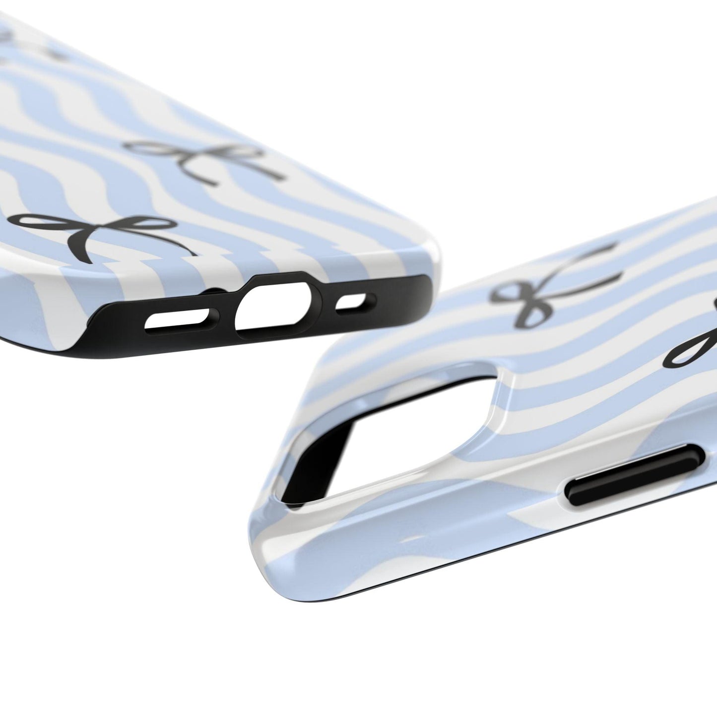 Bowtiful Blue Wavy Bliss Tough iPhone Cases