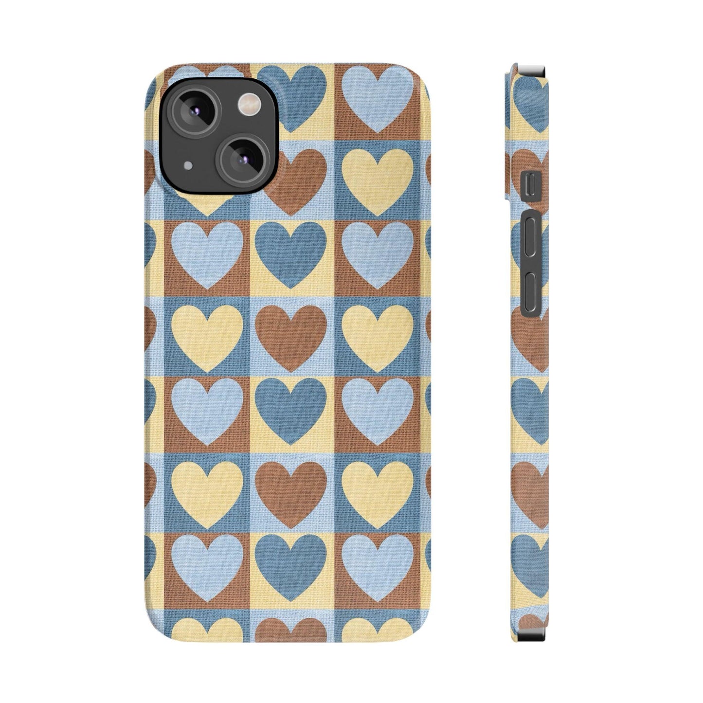 Retro Heart Mosaic Grid Case iPhone Cases