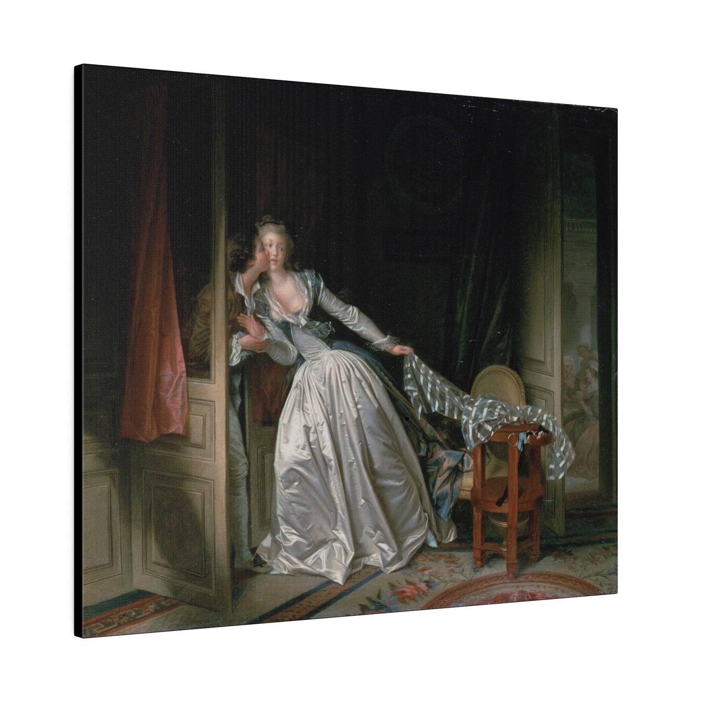 The Stolen Kiss by Jean-Honoré Fragonard - Matte Canvas, Stretched, 0.75"