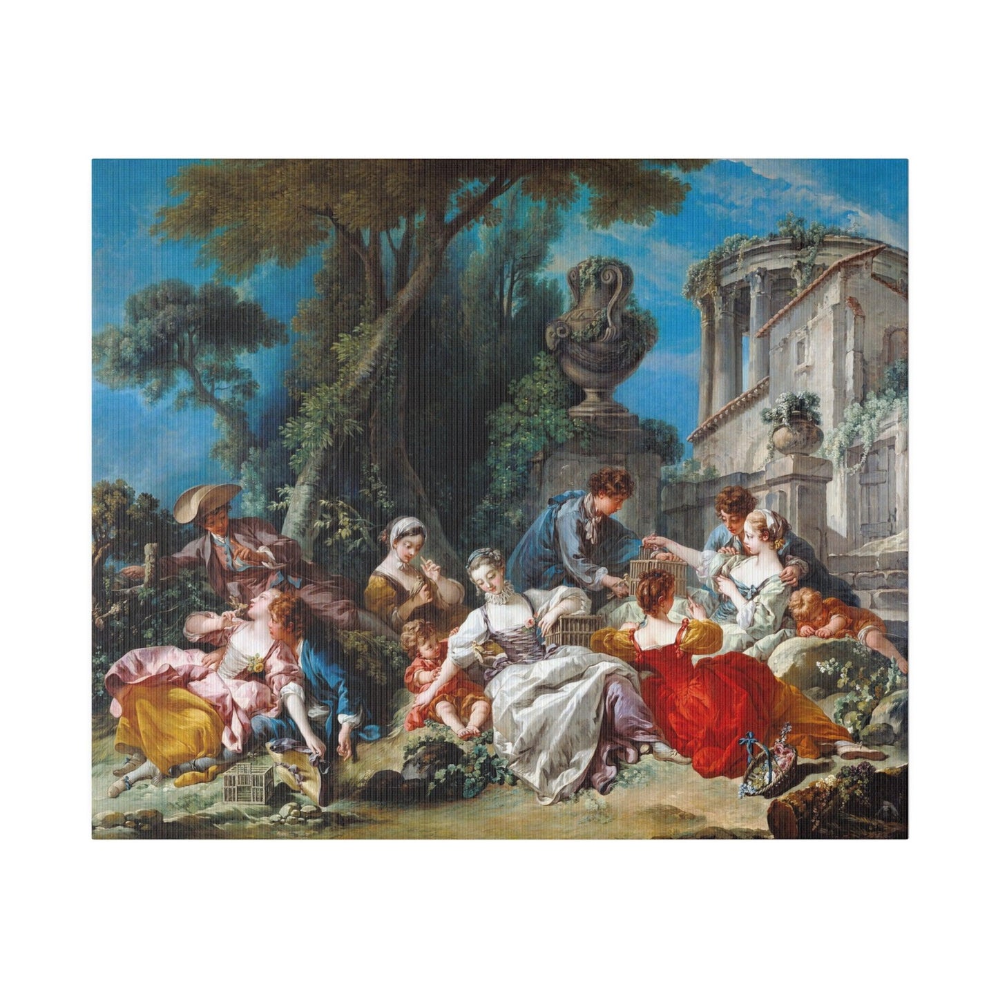 Francois Boucher's The Bird Catchers (1748) - Matte Canvas, Stretched, 0.75"