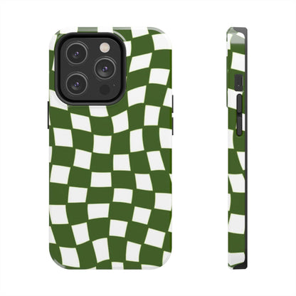 Green Checkmates Tough iPhone Cases