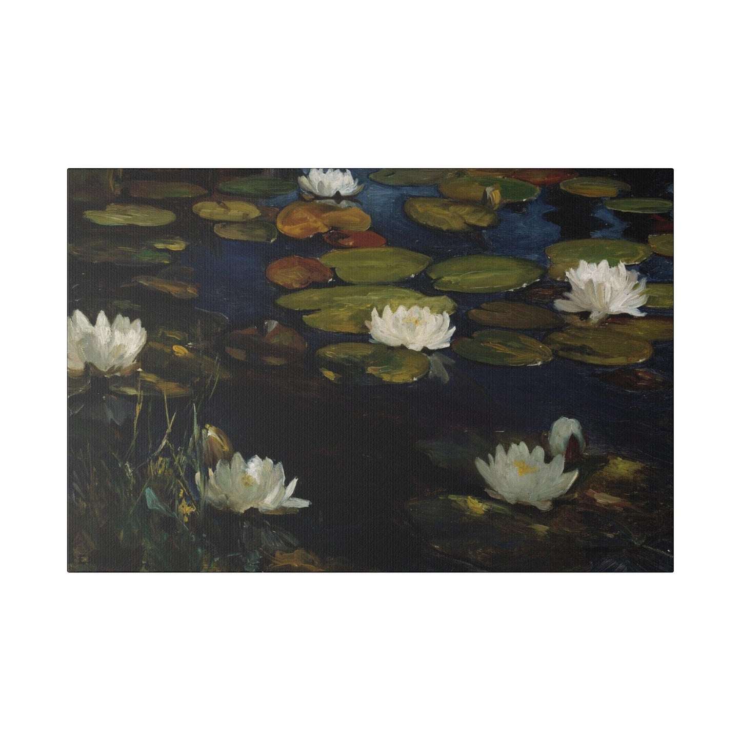 Water lilies, study for the youth and a mermaid, 1896, by Albert Edelfelt - Matte Canvas, Stretched, 0.75"