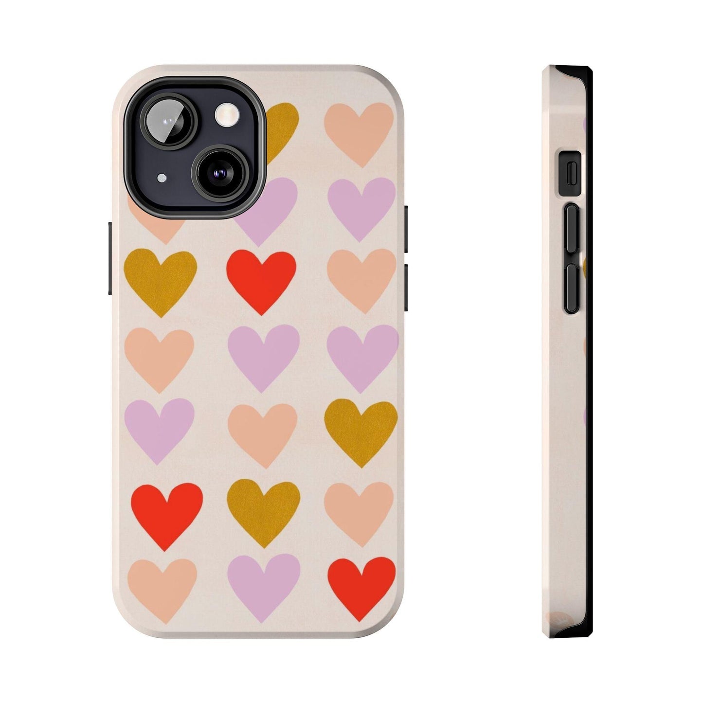 Cutesy Hearts Tough iPhone Cases