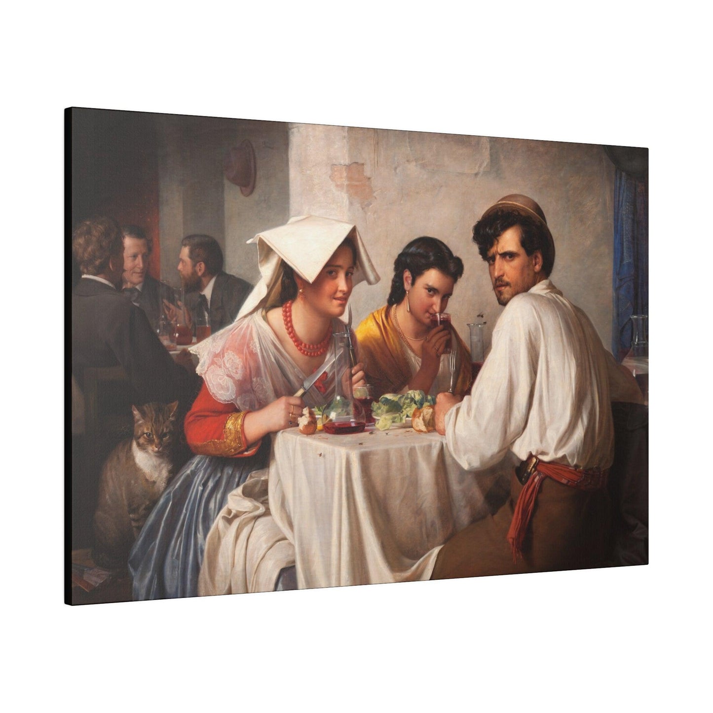 From a Roman osteria by Carl Bloch - Matte Canvas, Stretched, 0.75"