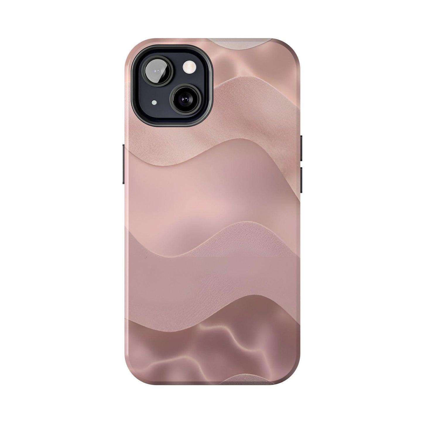 Blush Wave Satin Sandscape Tough iPhone Cases