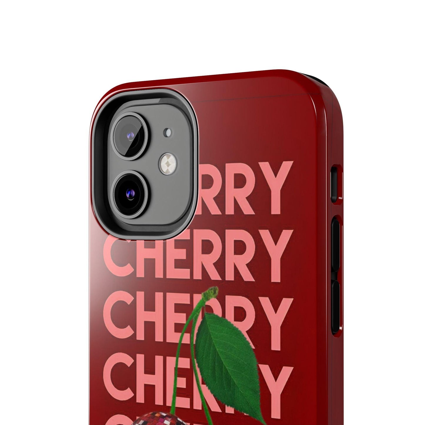 Cherries Disco Inspo iPhone Cases in Cherry Red