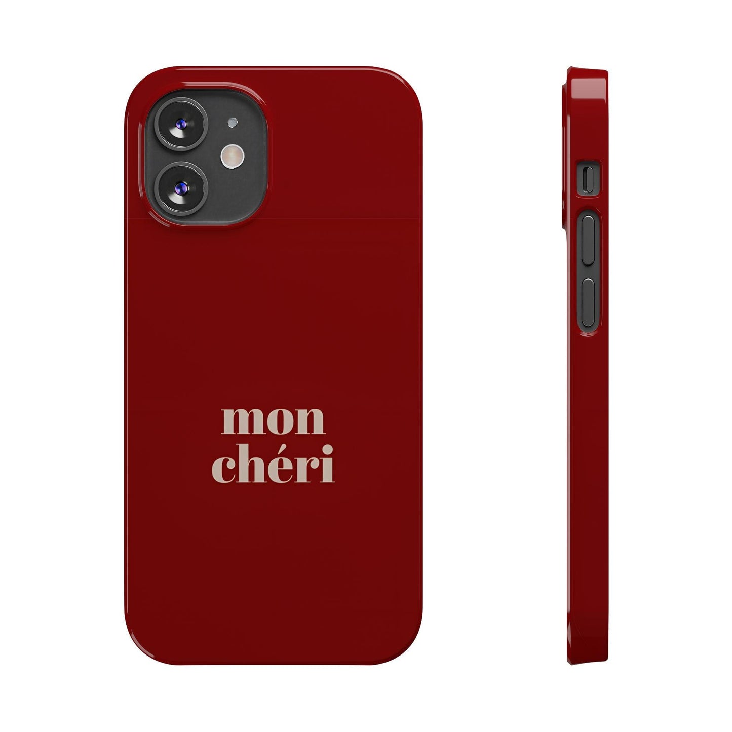 Mon Cheri iPhone Slim Phone Cases (Cherry Red)