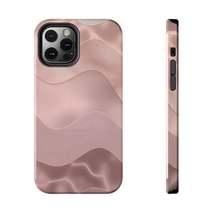 Blush Wave Satin Sandscape Tough iPhone Cases