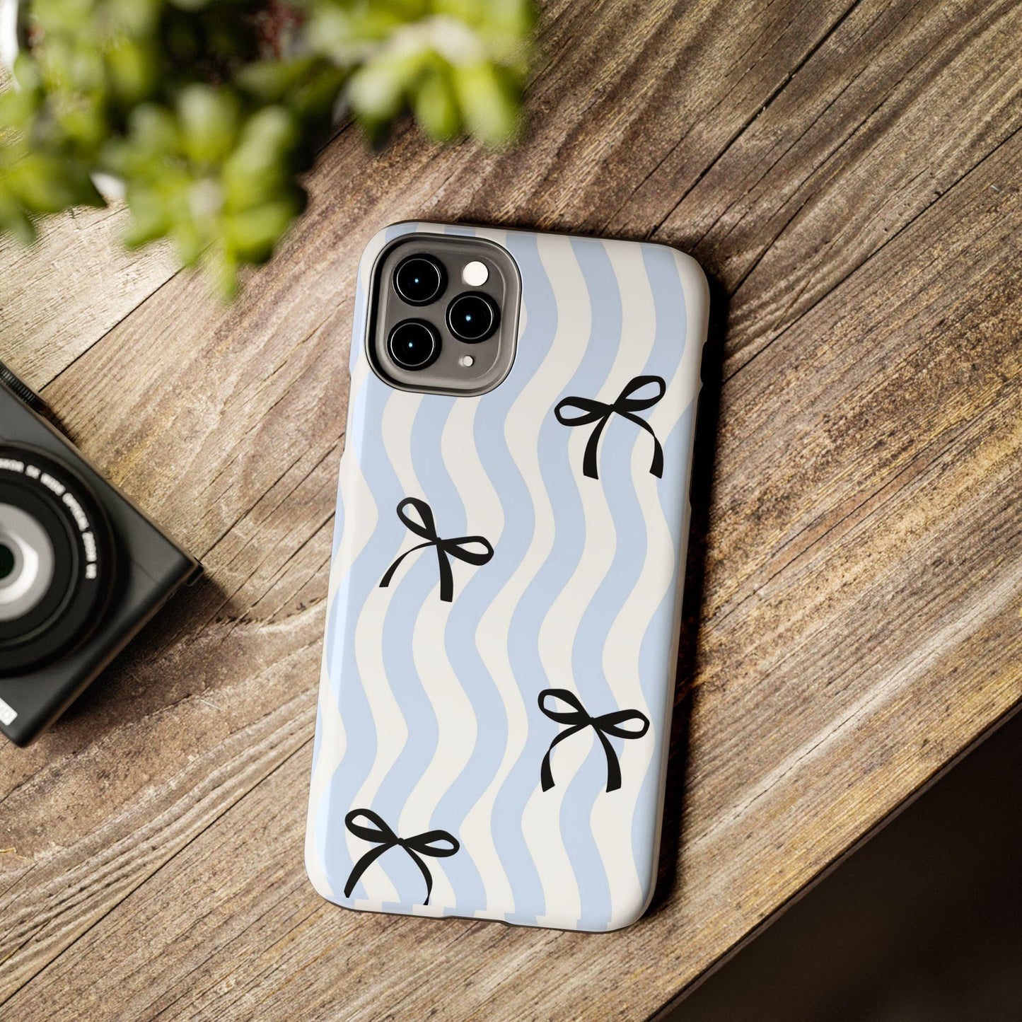 Bowtiful Blue Wavy Bliss Tough iPhone Cases