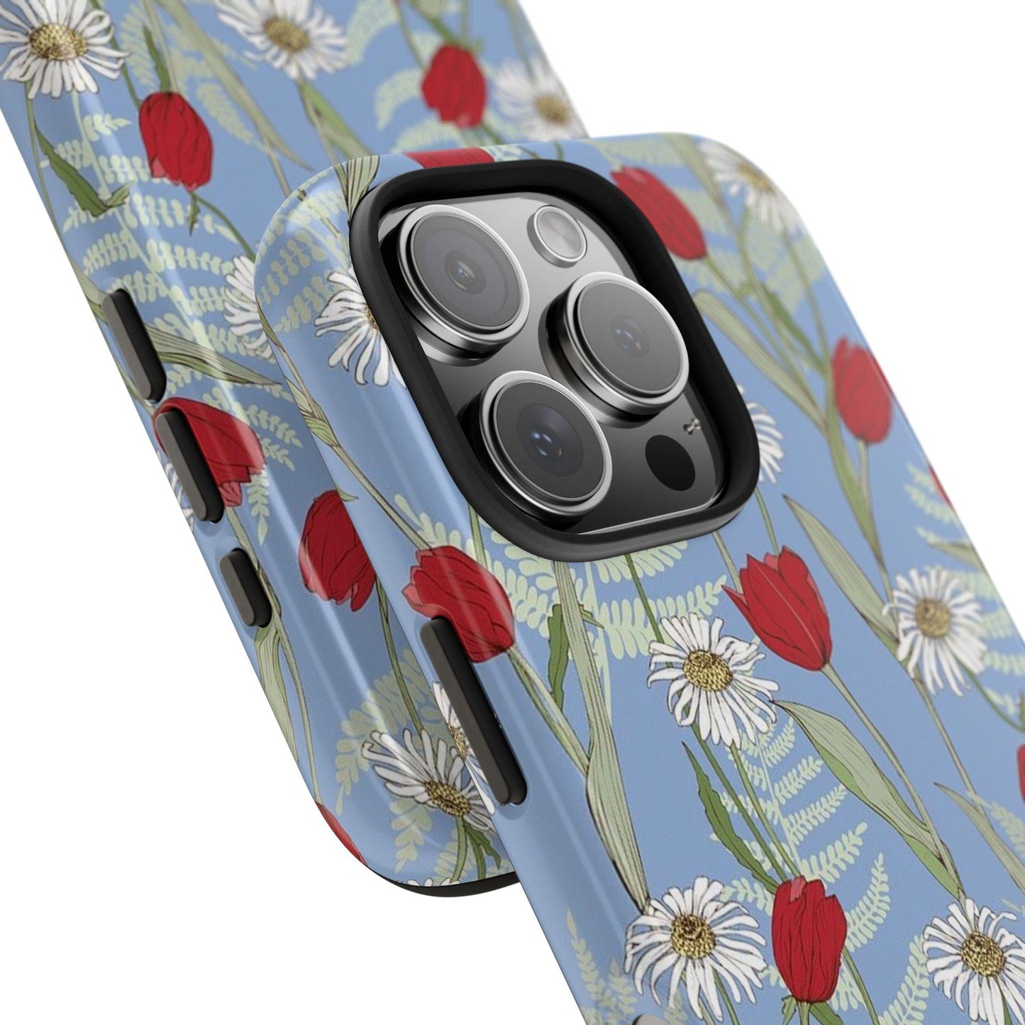 Blooms on Blue Tough iPhone Cases