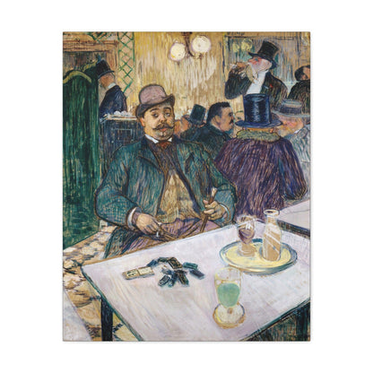 Monsieur Boileau at the Café (1893) painting in high resolution by Henri de Toulouse Lautrec - Matte Canvas, Stretched, 1.25"