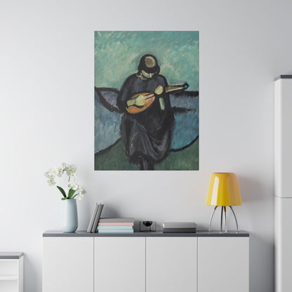 Mandolin player by Harald Giersing - Matte Canvas, Stretched, 0.75"