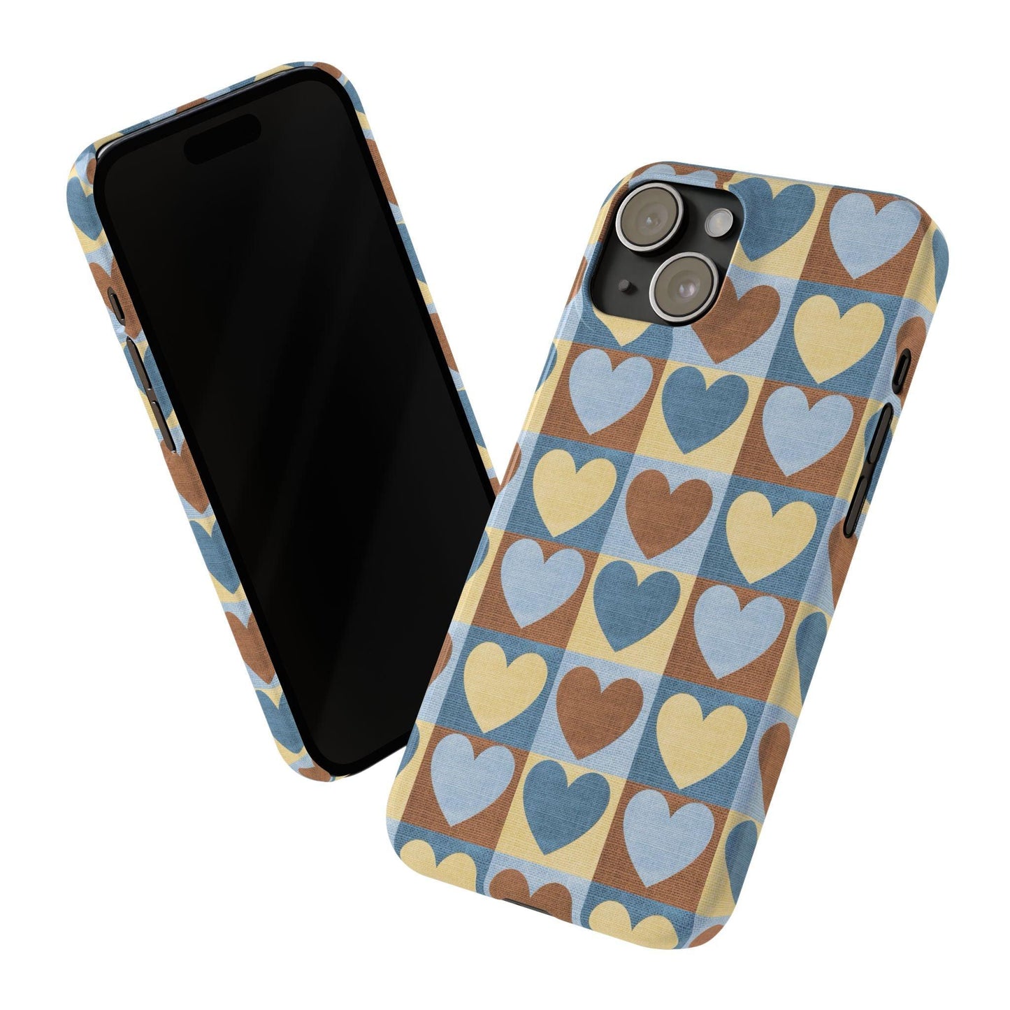 Retro Heart Mosaic Grid Case iPhone Cases