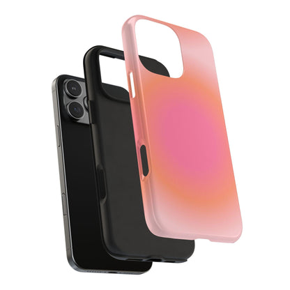 Coral Blushed Aura Tough iPhone Cases