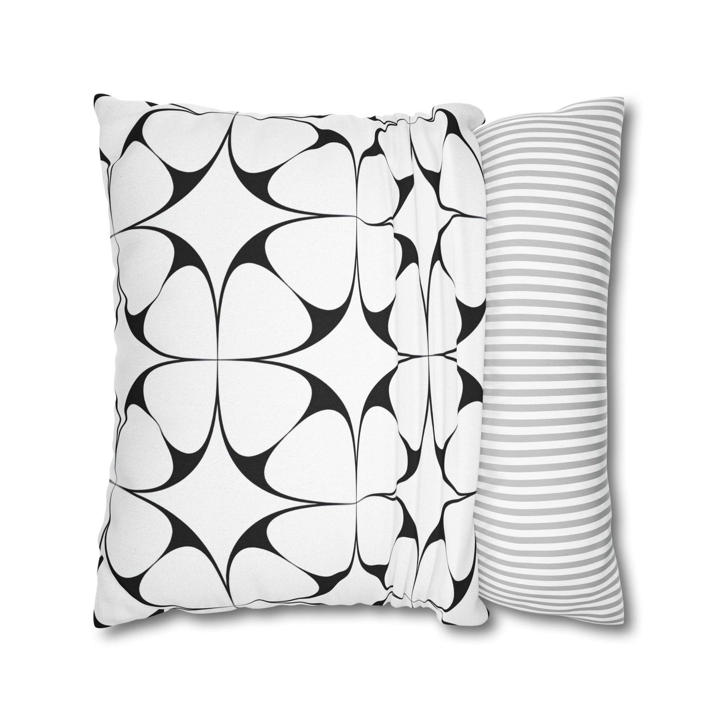 Opulent Symmetry Monochrome Pillowcase – Elevate Your Decor with Luxurious Black & White Style