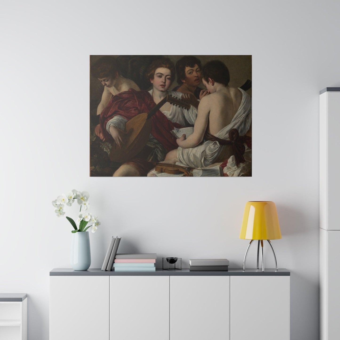 The Musicians by Caravaggio by Caravaggio (Michelangelo Merisi) - Matte Canvas, Stretched, 0.75"