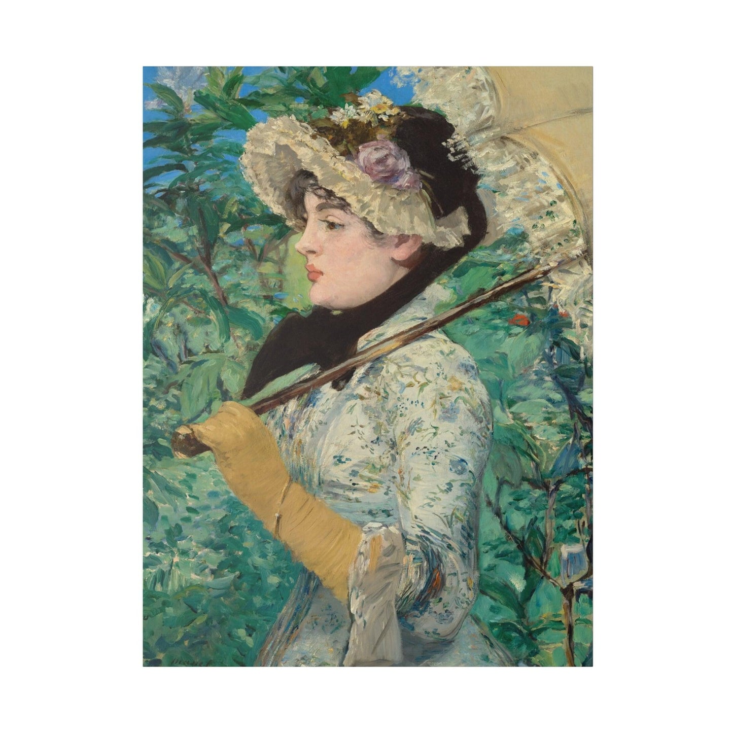 Jeanne Spring (1881) painting in high resolution by Edouard Manet - Matte Canvas, Stretched, 0.75"