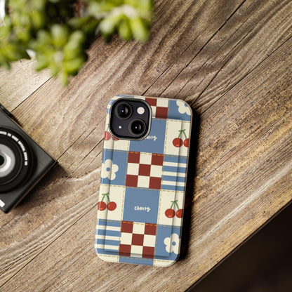 Cherry Blue Tri-Tone Tough iPhone Cases