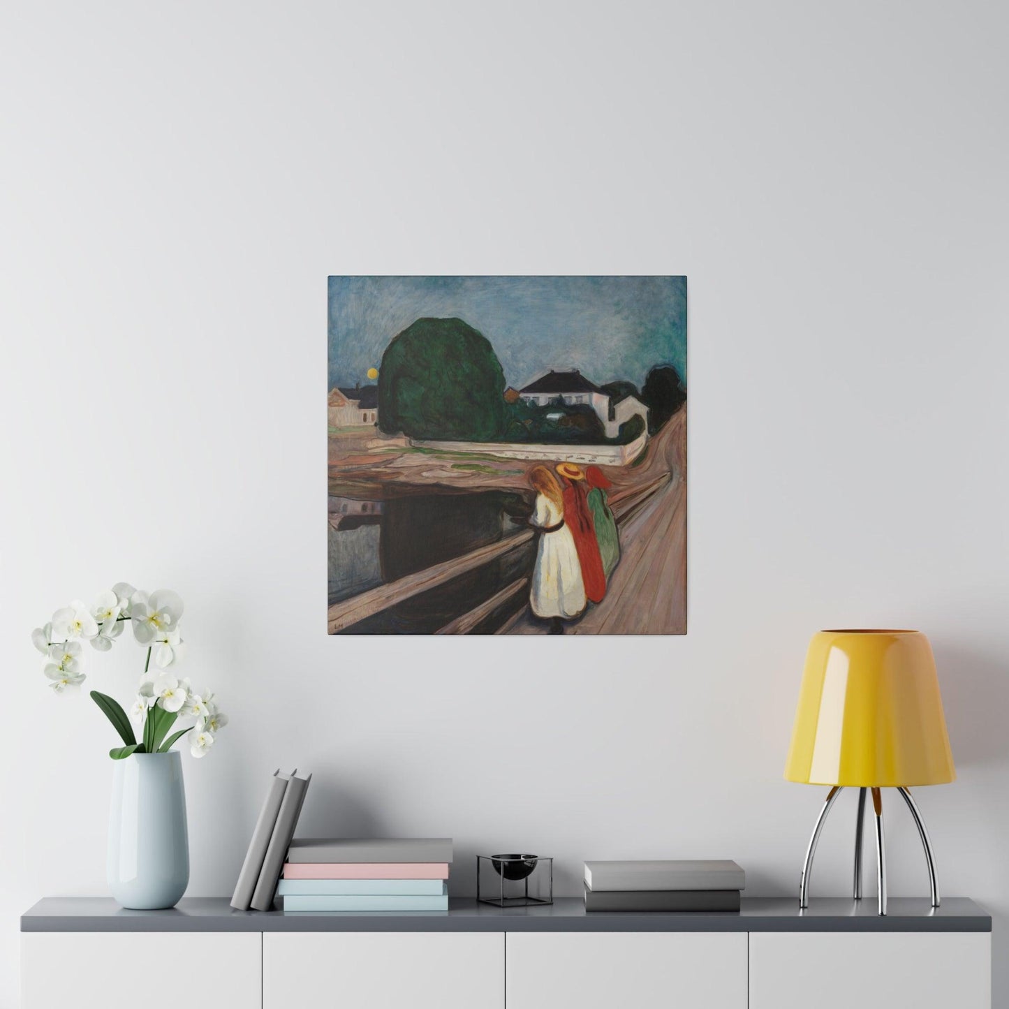 Edvard Munch's The Girls on the Bridge 1901  Matte Canvas Stretched 0.75