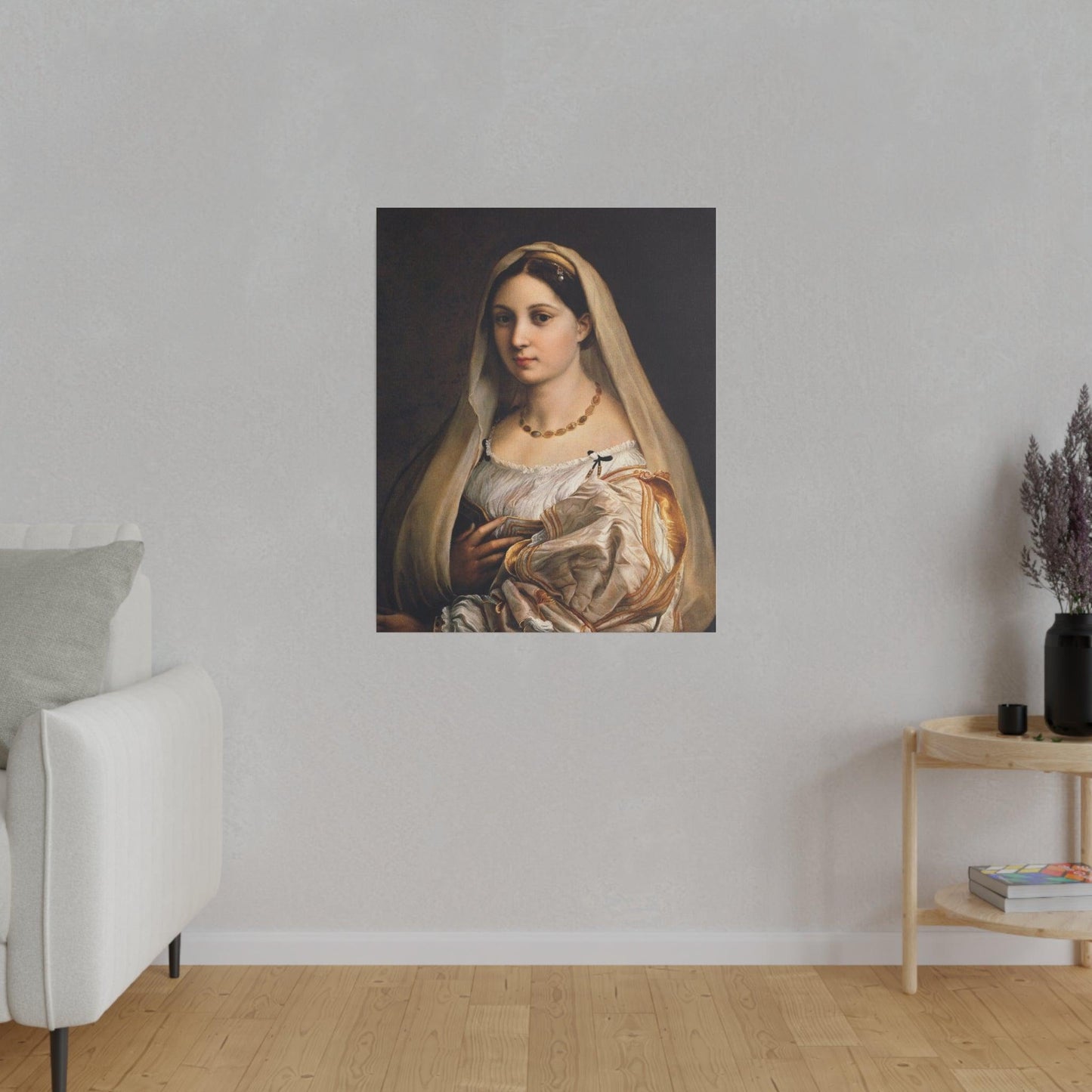 Raphael's Woman with a veil (La Donna Velata) (1516) - Matte Canvas, Stretched, 0.75"