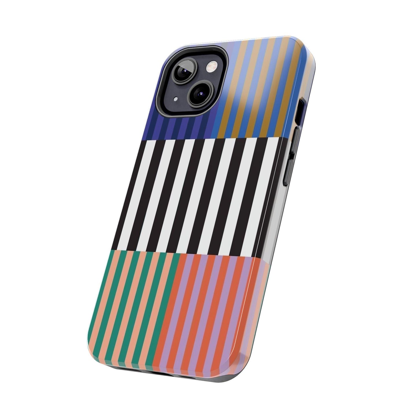 Striped Colorblock Symphony Tough iPhone Cases