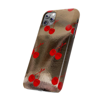 Golden Cherry Bliss Slim iPhone Cases