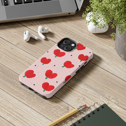 Floral Heart Aesthetic Tough iPhone Cases