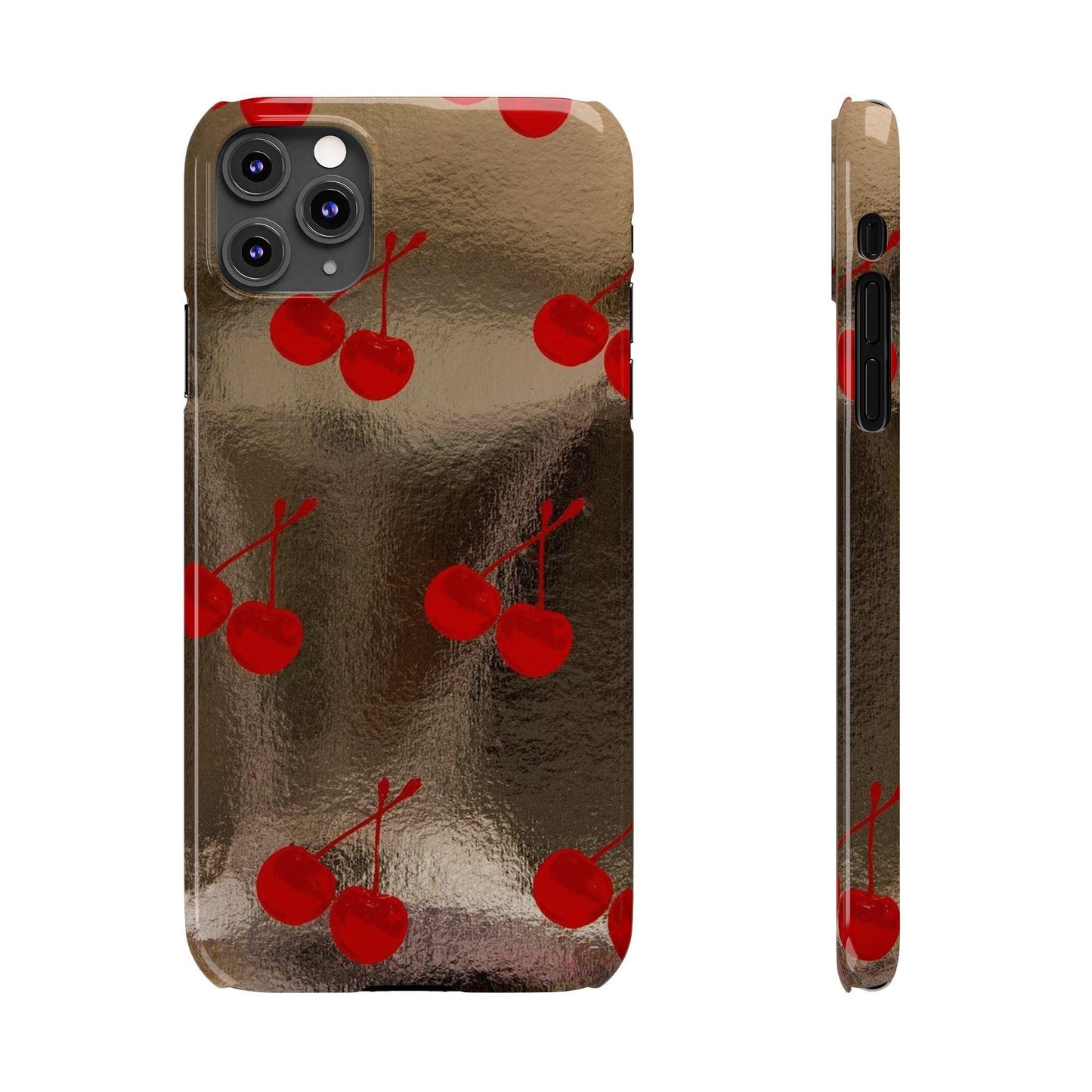 Golden Cherry Bliss Slim iPhone Cases