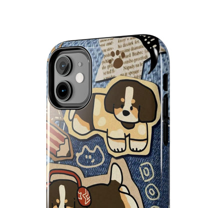 Puppy Pals Denim Vibes Tough iPhone Cases