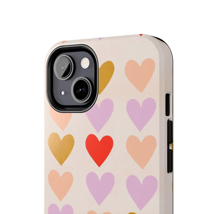 Cutesy Hearts Tough iPhone Cases