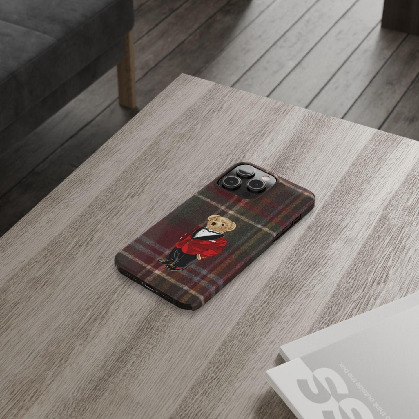 Dapper Bear Plaid Phone Case - Classic Tartan Polo Bear Design iPhone Cases