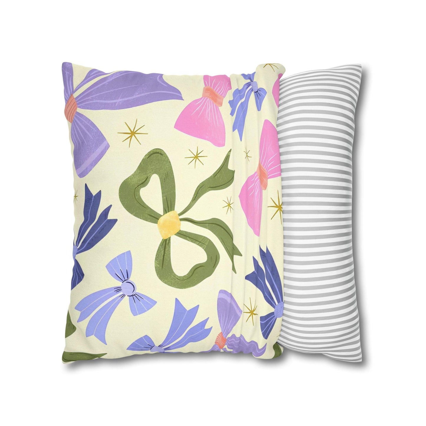 Colorful Festive Bows Cushion Cover - Spun Polyester Square Pillowcase - Available in 4 sizes