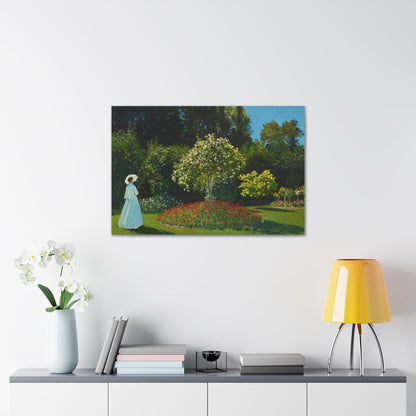 Claude Monet's Lady in the garden (1867) - Canvas Gallery Wraps