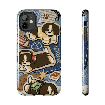 Puppy Pals Denim Vibes Tough iPhone Cases