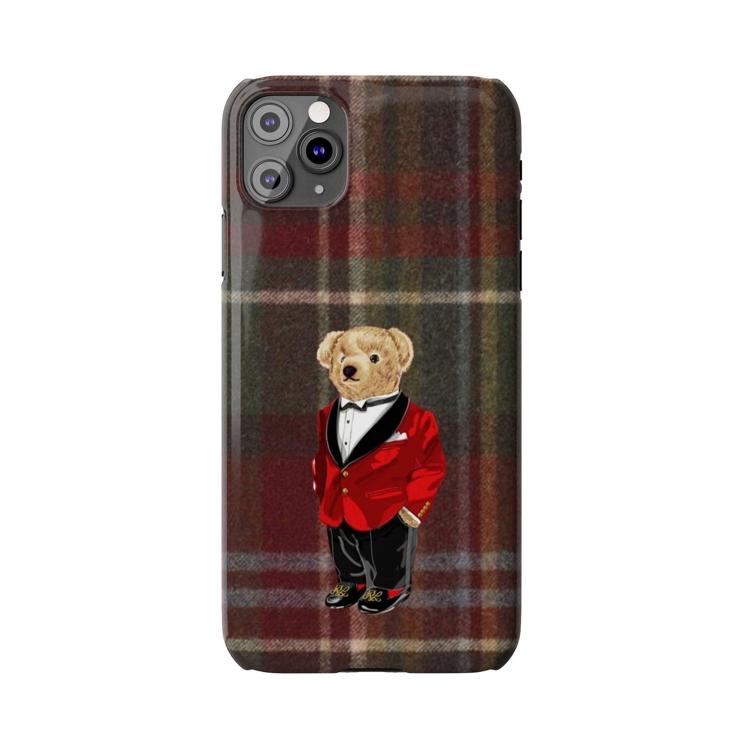 Dapper Bear Plaid Phone Case - Classic Tartan Polo Bear Design iPhone Cases