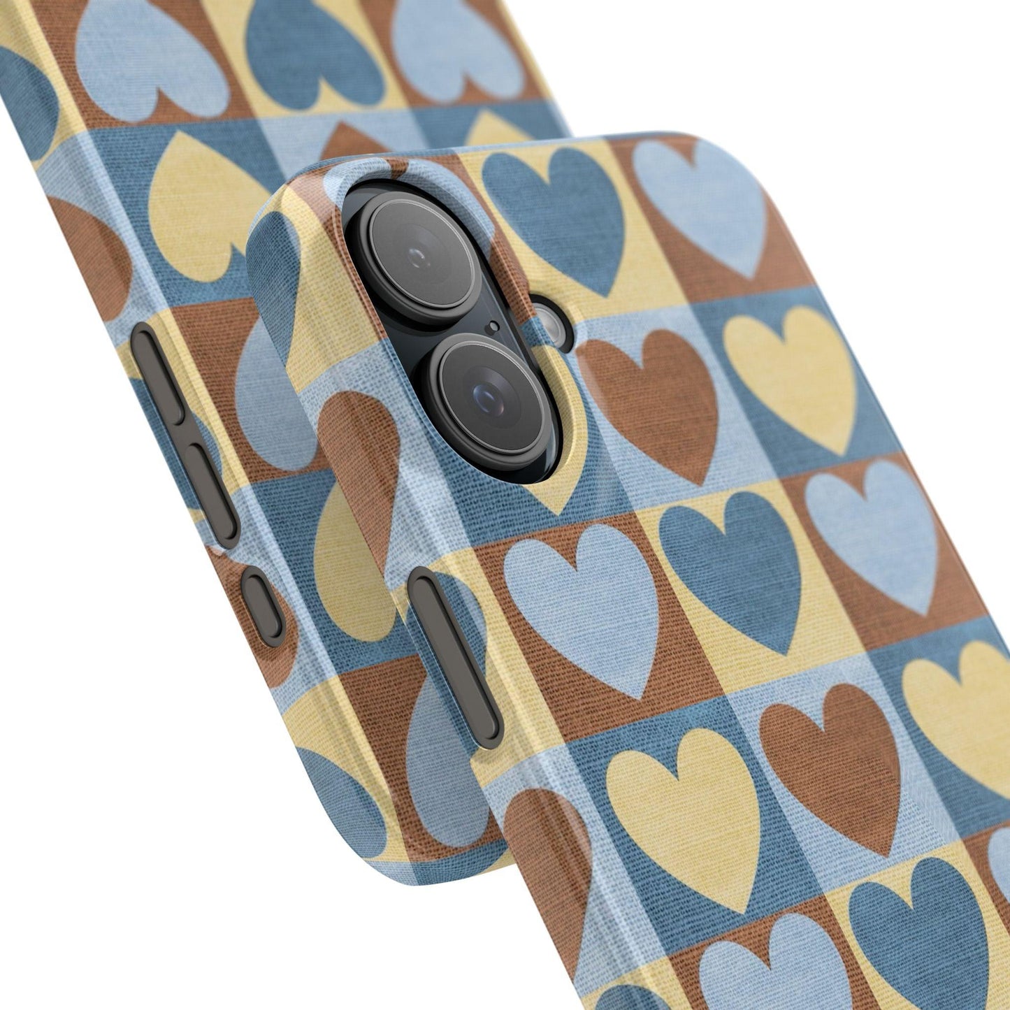 Retro Heart Mosaic Grid Case iPhone Cases