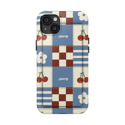 Cherry Blue Tri-Tone Tough iPhone Cases