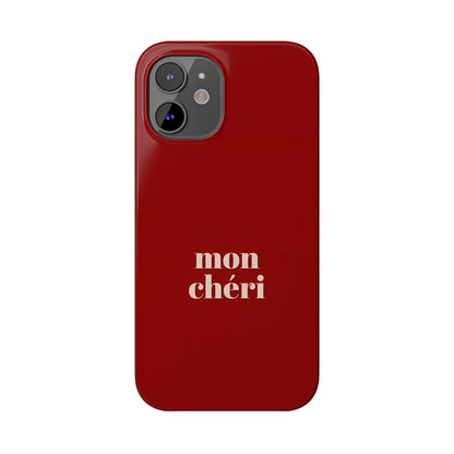 Mon Cheri iPhone Slim Phone Cases (Cherry Red)