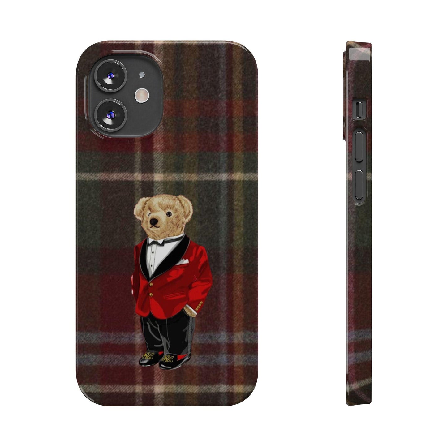 Dapper Bear Plaid Phone Case - Classic Tartan Polo Bear Design iPhone Cases