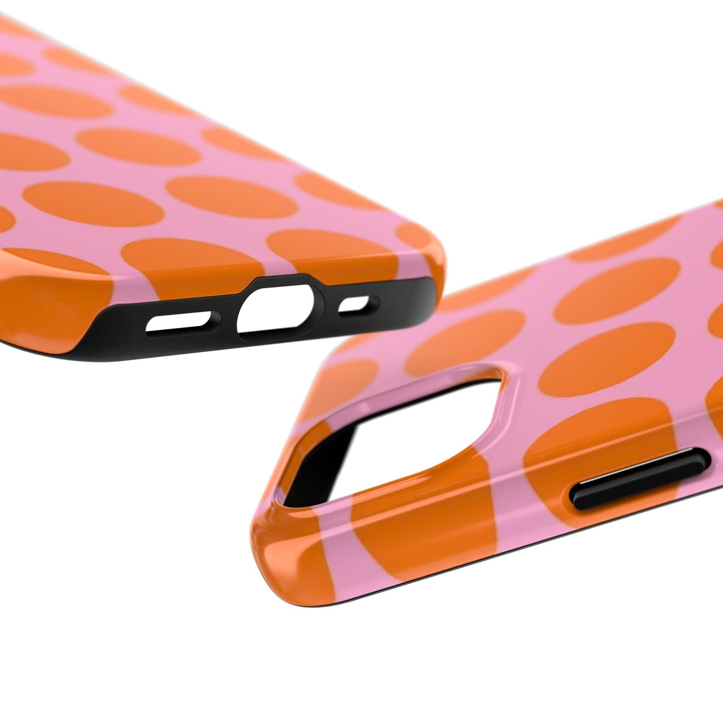 Orange Dots on Pink Tough Phone Cases