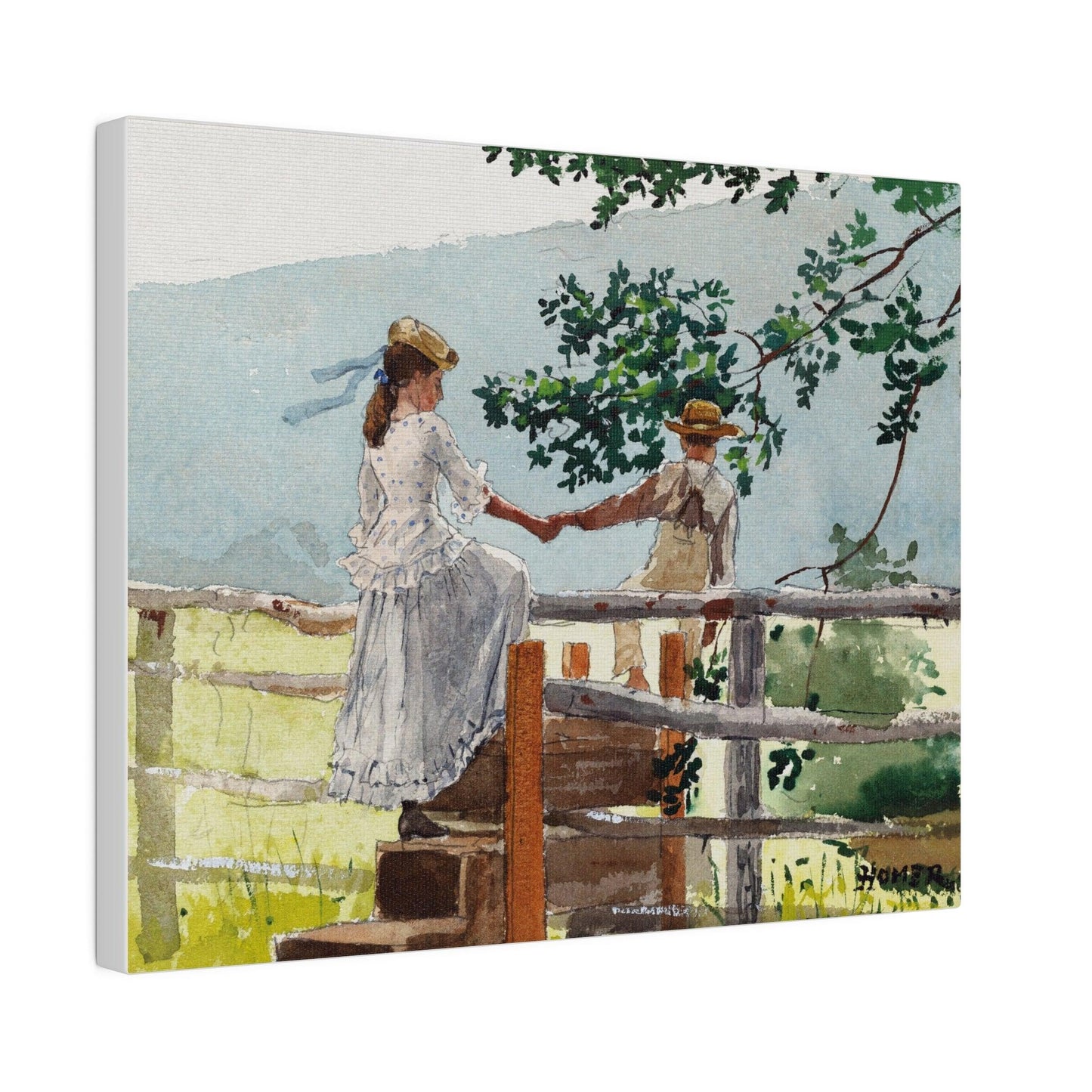 On the Stile (1878) by Winslow Homer - Matte Canvas, Stretched, 0.75"