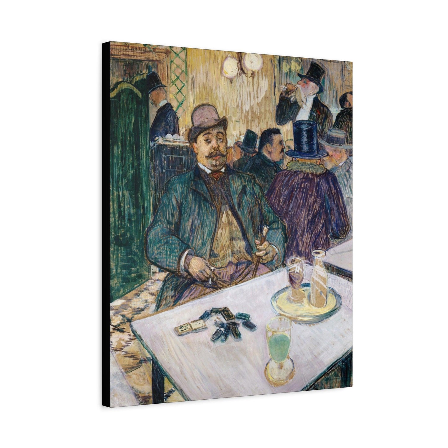 Monsieur Boileau at the Café (1893) painting in high resolution by Henri de Toulouse Lautrec - Matte Canvas, Stretched, 1.25"