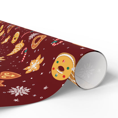 The Cookie Wonderland Burgundy Wrapping Paper