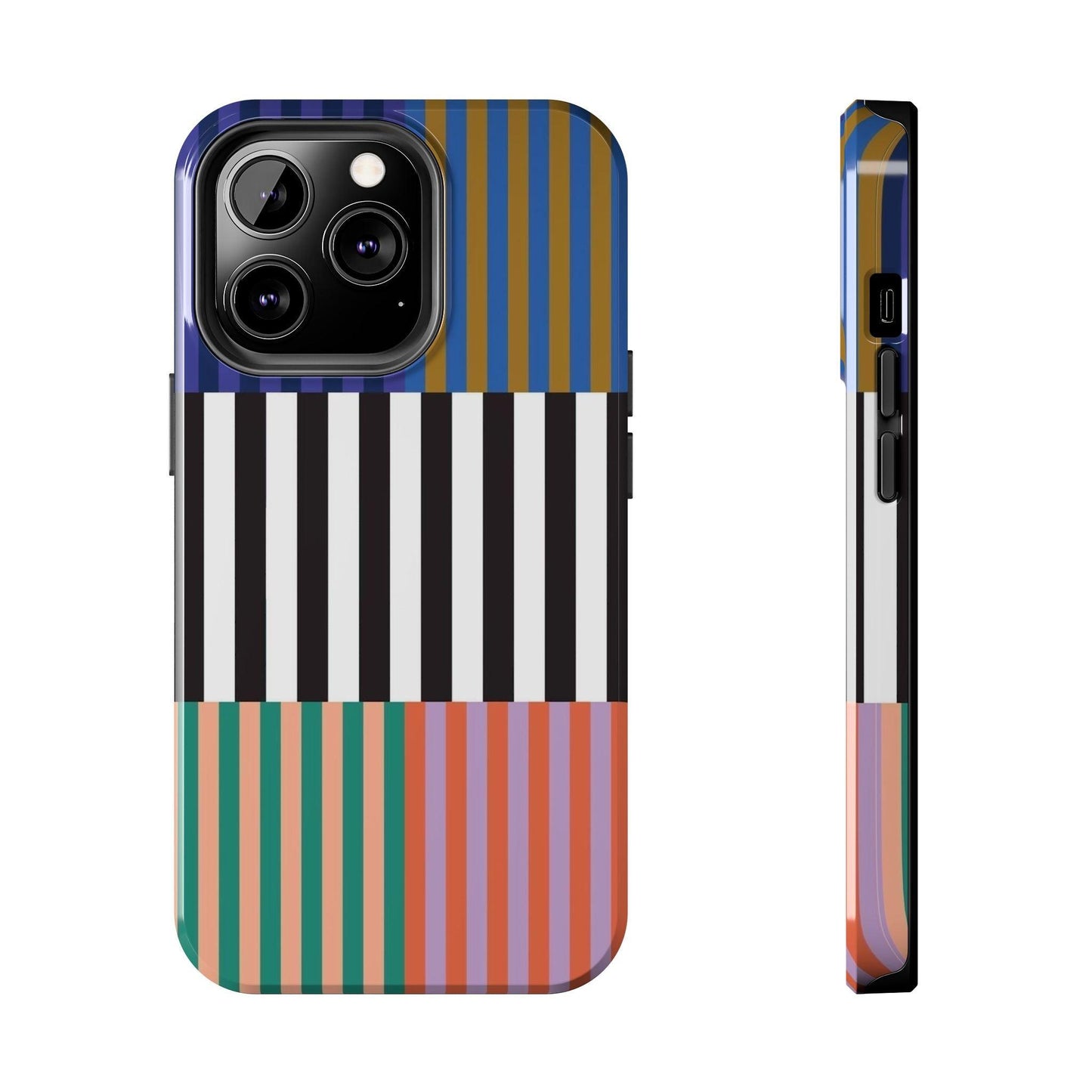 Striped Colorblock Symphony Tough iPhone Cases