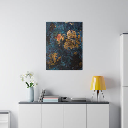 Blue Gold Abstract Painting - Matte Canvas, Stretched, 0.75"