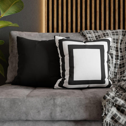 Imperial Edge Luxe Cushion - Monochrome Black and White Spun Polyester Square Pillowcase