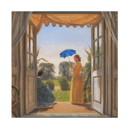 Caroline Dalgas and Jeanina Stampe on the Nysø garden stairs (1855) oil painting art by P. C. Skovgaard - Matte Canvas, Stretched, 0.75"