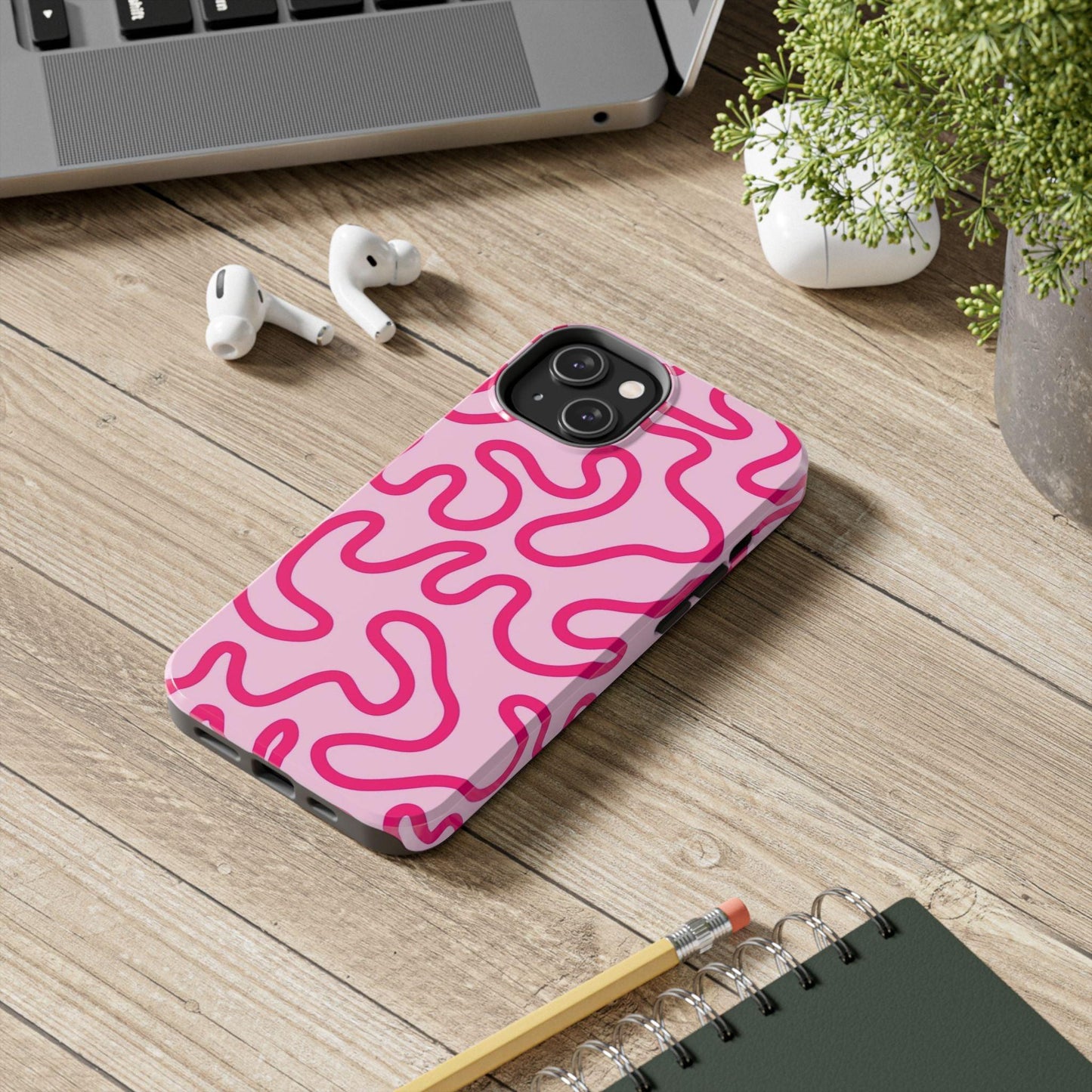 Pink Paradise Swirls Tough iPhone Cases