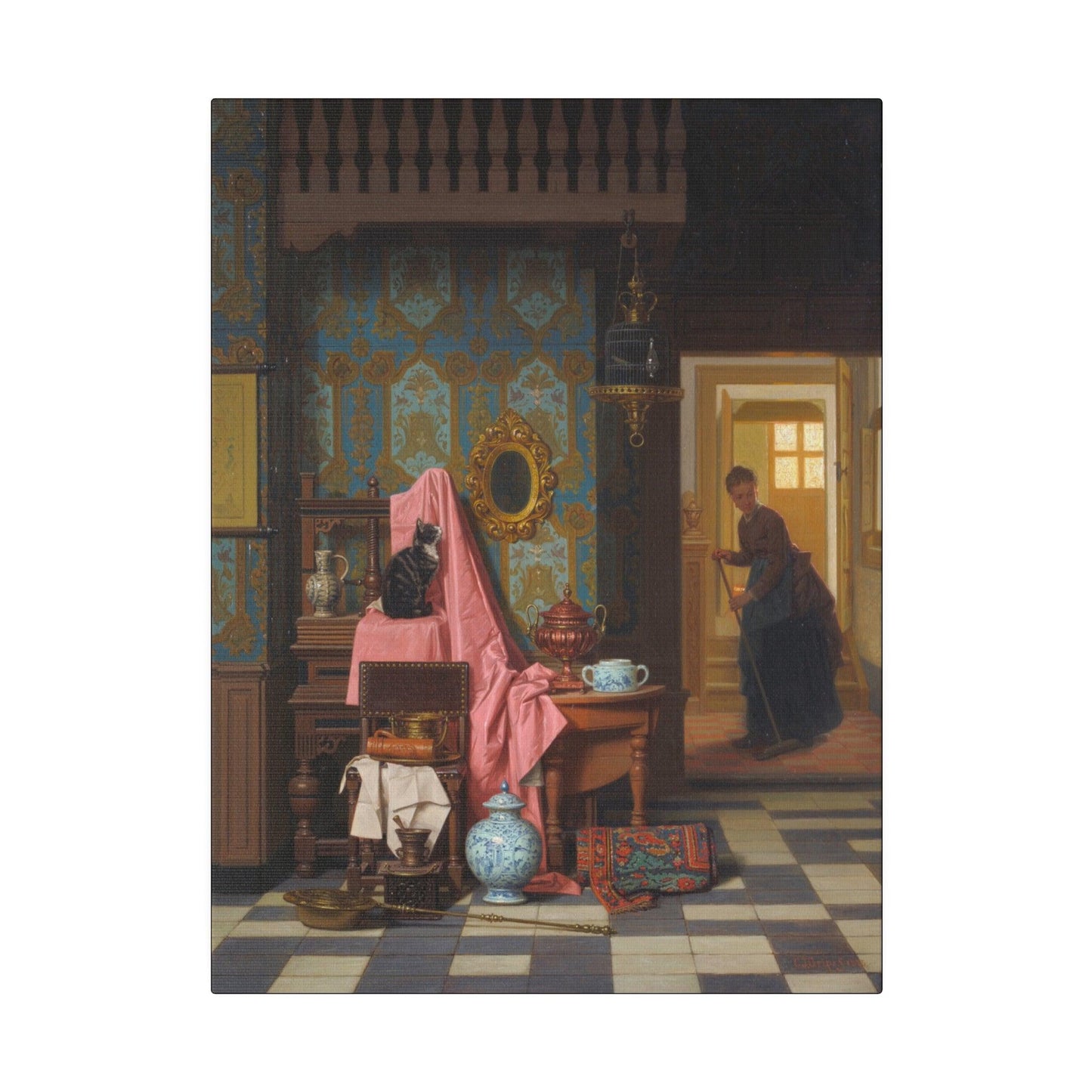 Opportunity Makes a Thief by Charles Joseph Grips on a Matte Canvas Stretched 0.75